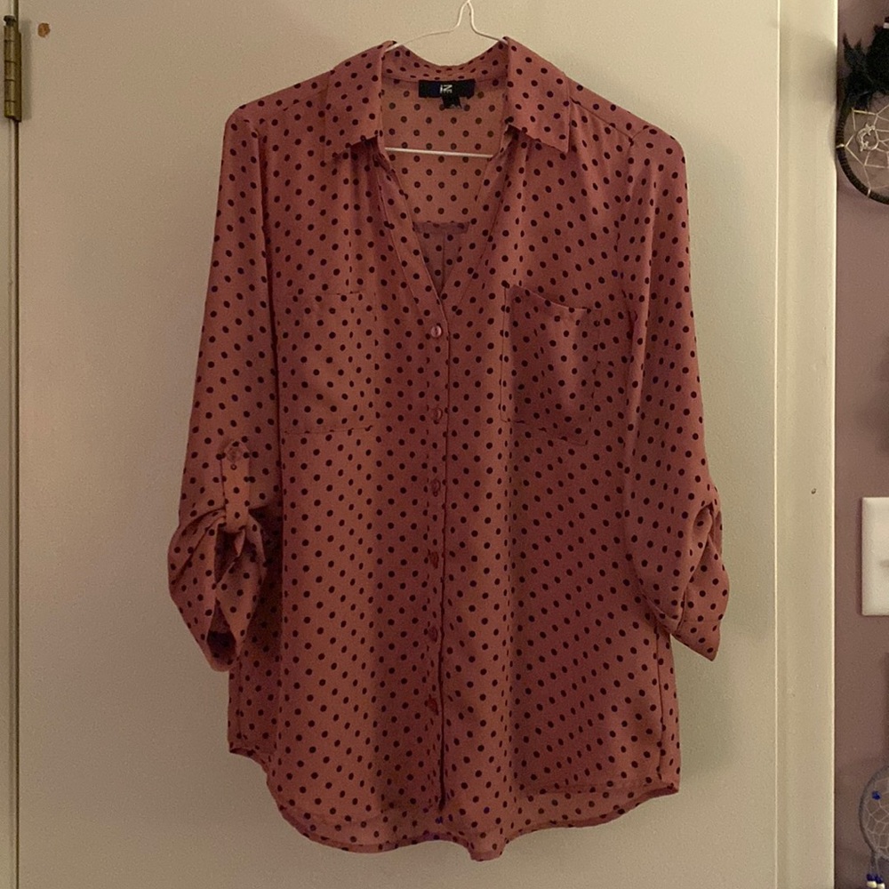 Pink polka dotted blouse - size M - Nordstrom Rack
